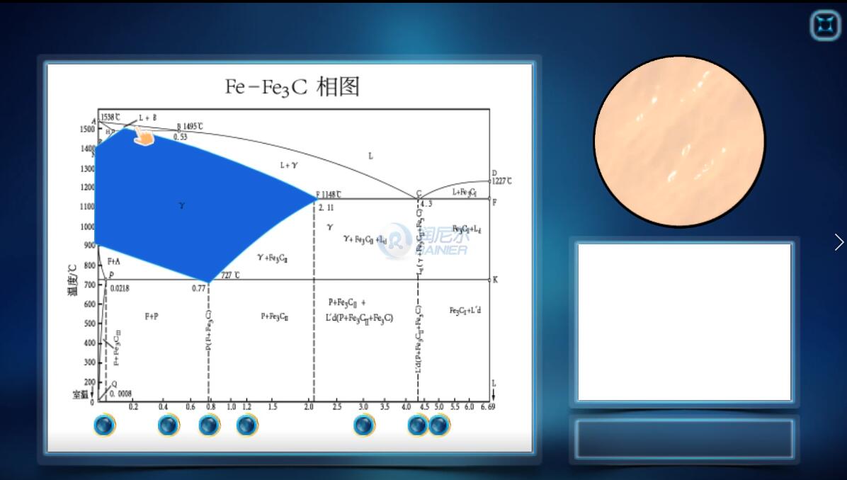 Fe-Fe3C相图及显微组织观察虚拟仿真实验